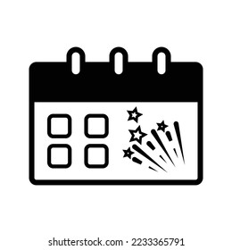 Icono de calendario. Icono de programación aislado en fondo blanco. Diseño plano. Ilustración vectorial.