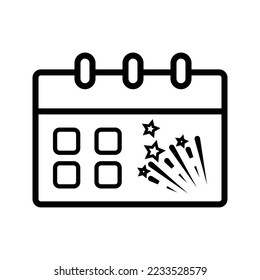 Icono de calendario. Icono de programación aislado en fondo blanco. Diseño plano. Ilustración vectorial.
