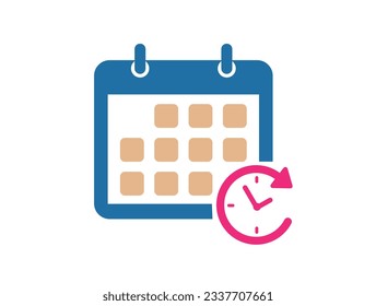 Calendar icon. Schedule icon isolated on white background. Vector illustration.