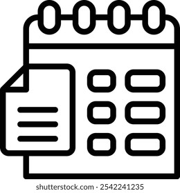 Calendar Icon. schedule plan or planner organizer concept