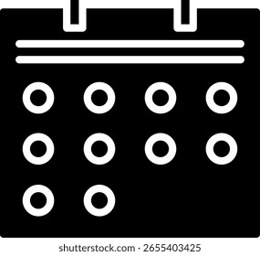 Icono de calendario para el diseño de planificación y programación