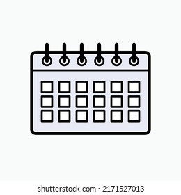 Icono de calendario. Símbolo de programación: vector.