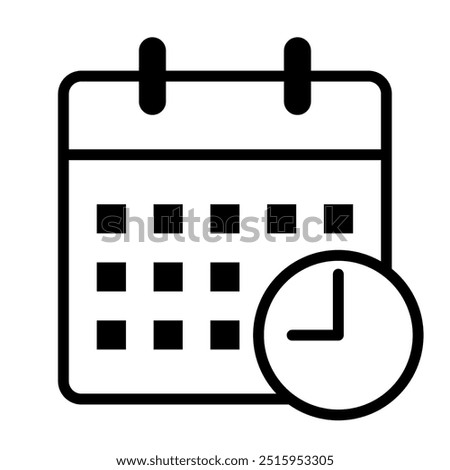Calendar icon (schedule time), line width can be corrected