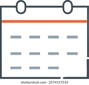 Calendar Icon for Scheduling and Time Management, Perfect for Business Documentation