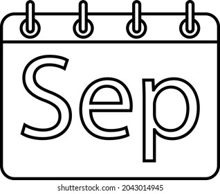 icono de calendario con mes de septiembre