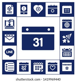 calendar icon set. 17 filled calendar icons.  Collection Of - 3d, Calendar, Line, Confetti, Reminder, Event, Health