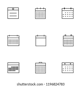 calendar icon set
