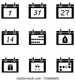 calendar icon set