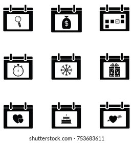 calendar icon set