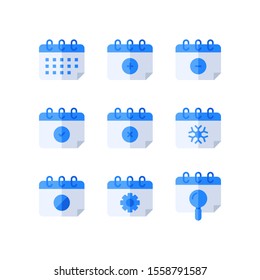 Calendar icon set = Calendar, Add, Delete, Cheklist, Cancel, Winter, Disable, Setting and Search Calendar