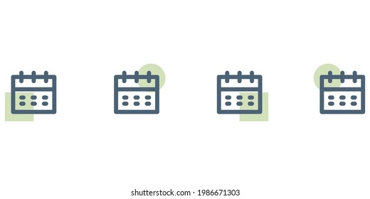 Juego de iconos de calendario para aplicaciones, sitios web, aplicaciones móviles, anuncios, presentaciones y muchos más. Se puede editar y cambiar el tamaño.