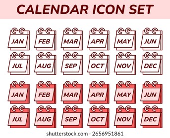 Conjunto de iconos de calendario basado en el mes