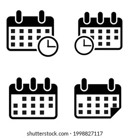 
calendar icon set based vector illustration