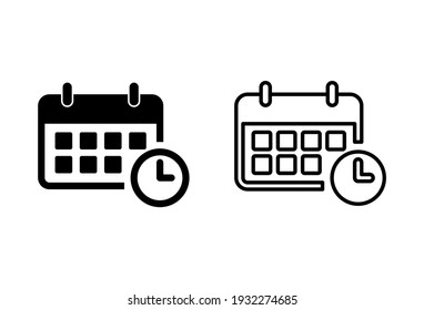 Calendar Icon Set. Calender Symbol. Calendar Vector Icon