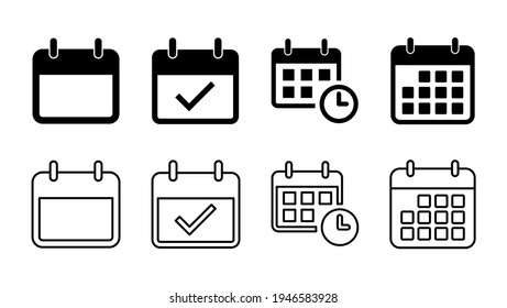 Calendar icon set. Calender symbol. calendar vector icon