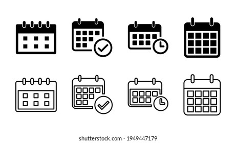 Calendar icon set. Calender symbol. calendar vector icon