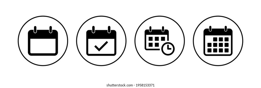 Calendar icon set. Calender symbol. calendar vector icon