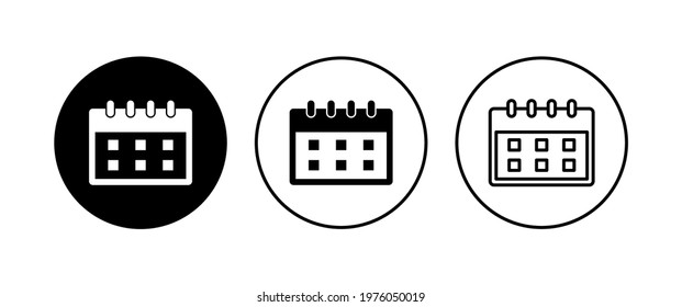 Calendar icon set. Calender symbol. calendar vector icon