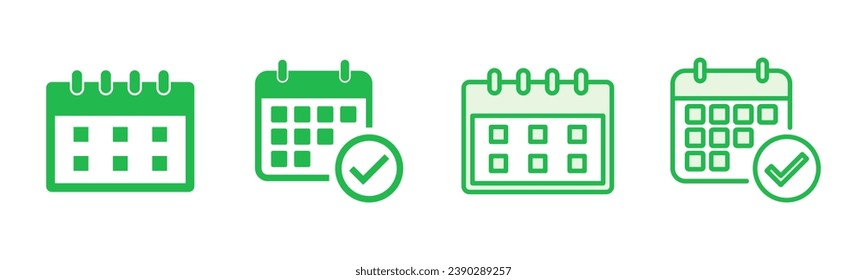Calendar icon set. Calender symbol. calendar vector icon
