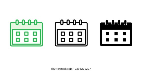 Calendar icon set. Calender symbol. calendar vector icon