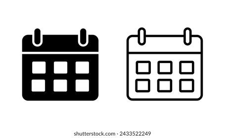 Calendar icon set. Calender symbol. calendar vector icon