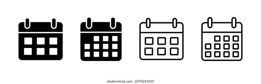 Calendar icon set. Calender symbol. calendar vector icon