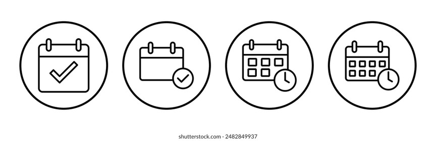 Calendar icon set. Calender symbol. calendar vector icon