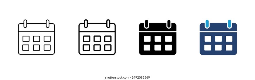 Calendar icon set. Calender symbol. calendar vector icon