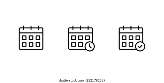 Calendar icon set. Calender symbol vector