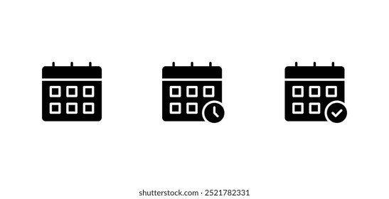Calendar icon set. Calender symbol vector