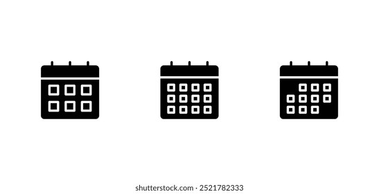 Calendar icon set. Calender symbol vector