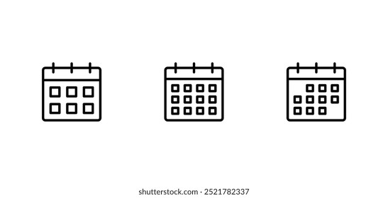 Kalendersymbolsatz. Vektor des Kalandersymbols