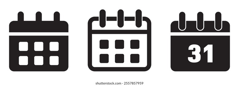 Calendar icon set. Calender symbol. calendar vector icon