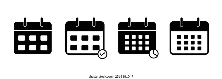 Calendar icon set. Calender symbol. calendar vector icon
