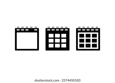 Calendar icon set. Calender symbol. calendar vector icon. Calendar icon set. calendar planner icons for app, website, ui. reminder organizer event signs. business plan schedule. vector symbol.