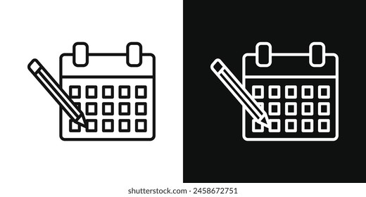 Kalendersymbol gesetzt. Symbol für die Vektorgrafik der Datumserinnerung. Ereignisplanungszeichen. Jährliches Agenda-Piktogramm.