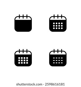 Calendar icon set. Date, Schedule, Month icon. Date vector icon.