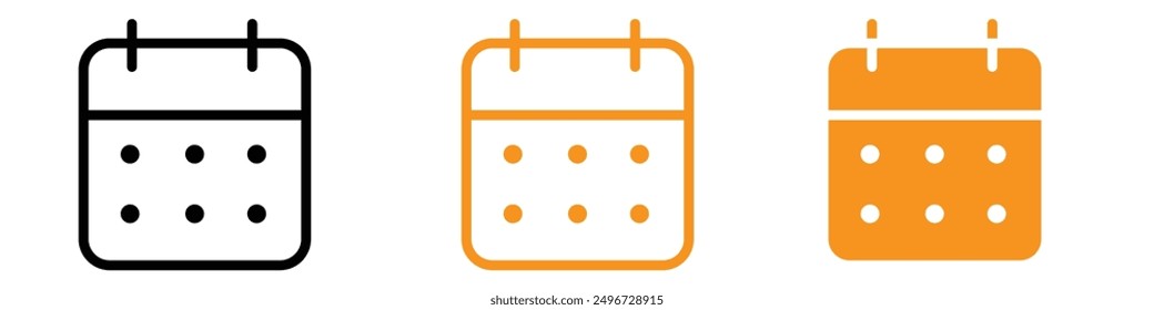 Calendar Icon Set Date and Scheduling Symbols for Planning and Time Management