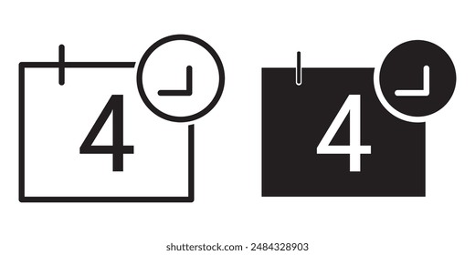 Calendar icon set. Date calendar vector icon feel and thin line, Event reminder, appointment icons, part of a big icon set family. Deadline. Date. Time.