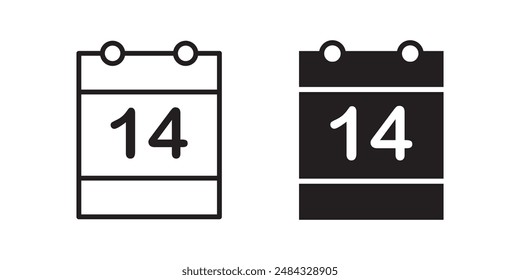 Calendar icon set. Date calendar vector icon feel and thin line, Event reminder, appointment icons, part of a big icon set family. Deadline. Date. Time.