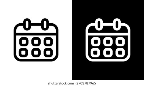 Calendario con diseño de conjunto de iconos
