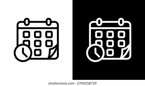 Calendario con diseño de conjunto de iconos