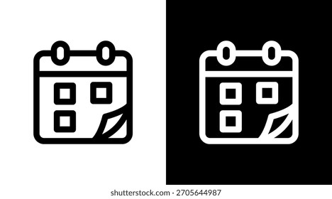 Calendario con diseño de conjunto de iconos