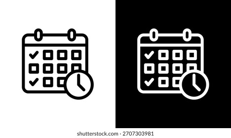 Calendar With Icon Set Design