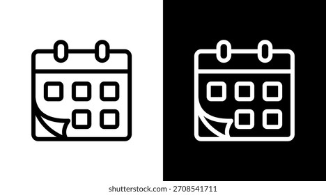 Calendar With Icon Set Design