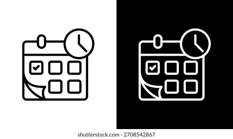 Calendario con diseño de conjunto de iconos