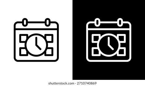 Calendar With Icon Set Design