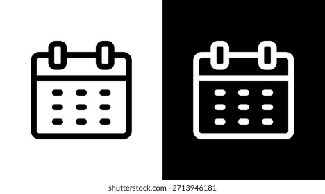 Calendar With Icon Set Design