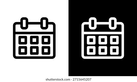 Calendar With Icon Set Design