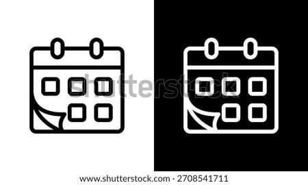 Calendar With Icon Set Design